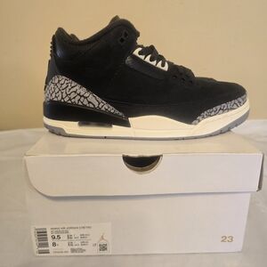 Women's Off Noir Jordan 3 Black and Gray